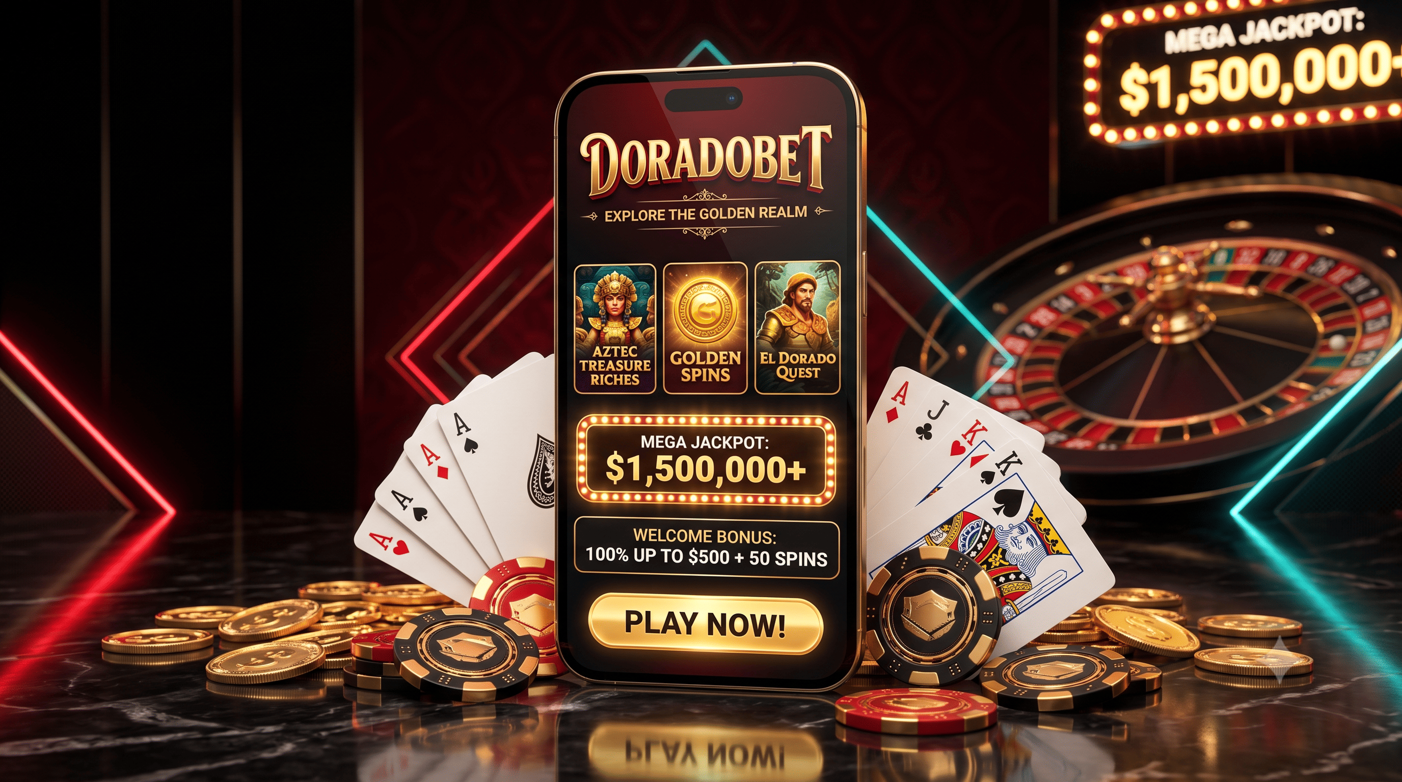Interfaz de Doradobet mostrando juegos temáticos y ruleta